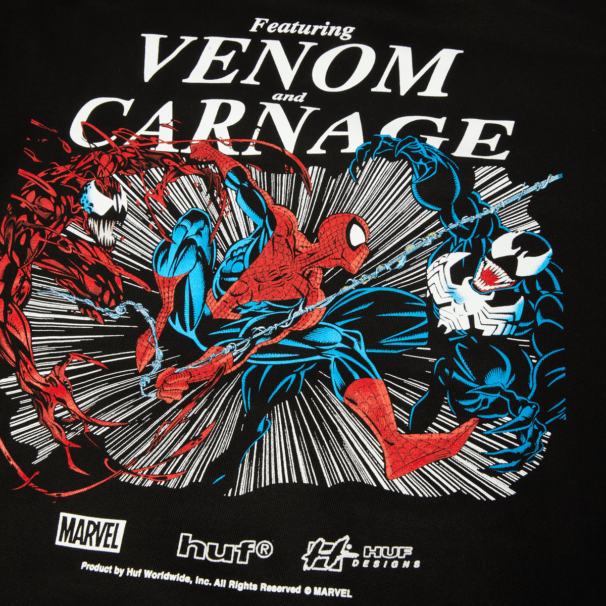 HUF HOODIE HUF Maximum Carnage Hoodie - (Spider-Man) Black