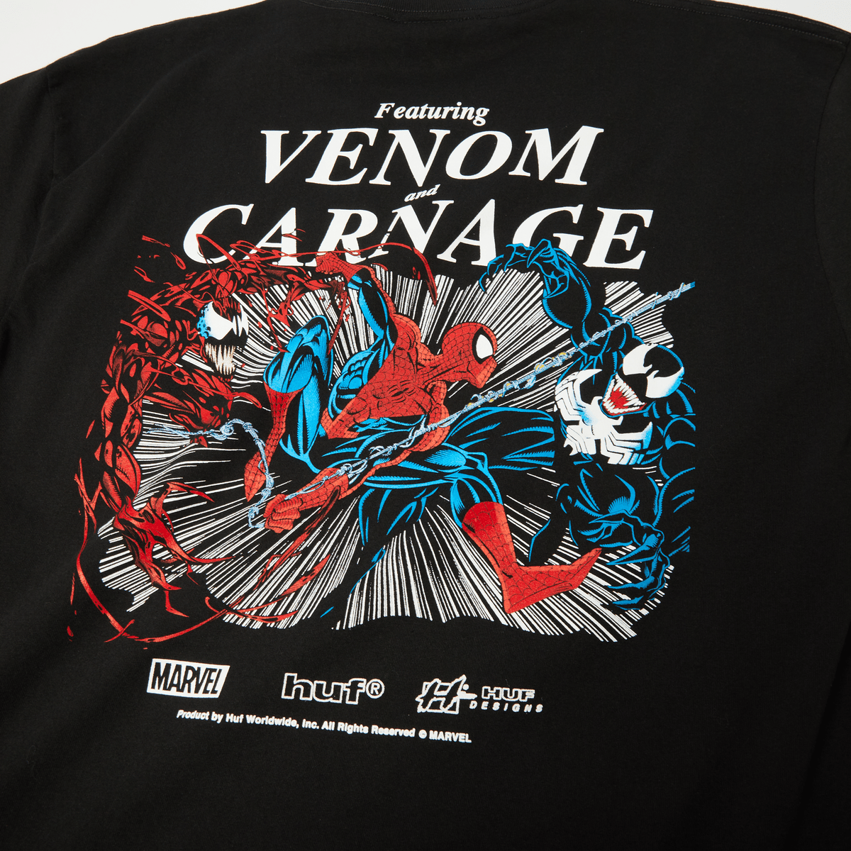 HUF T-SHIRT HUF Maximum Carnage Tee - (Spider-Man) Black
