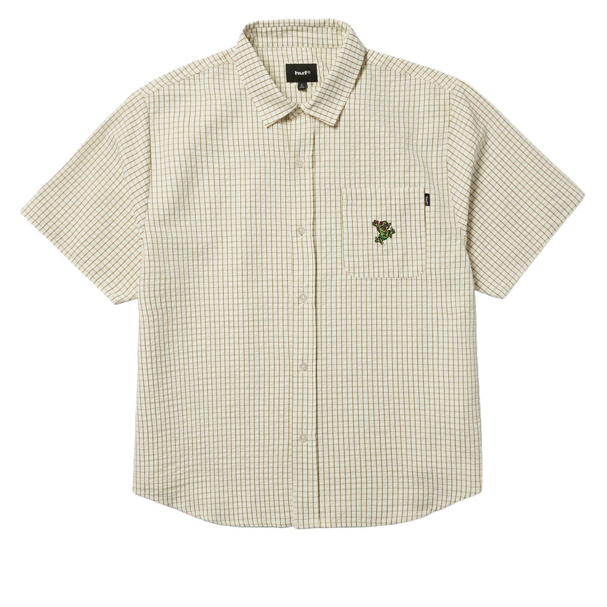 HUF SHORT SLEEVE SHIRT HUF Stuck On You Plaid Short Sleeve Tee - Natural