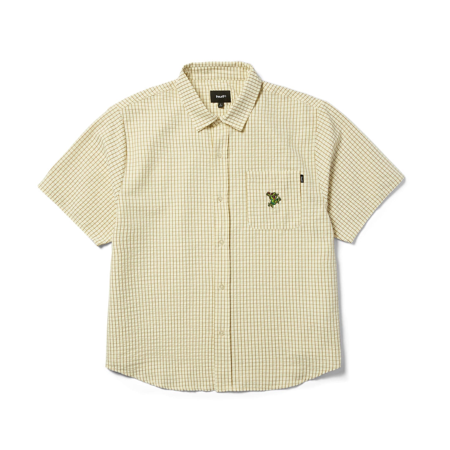 HUF SHORT SLEEVE SHIRT HUF Stuck On You Plaid Short Sleeve Tee - Natural