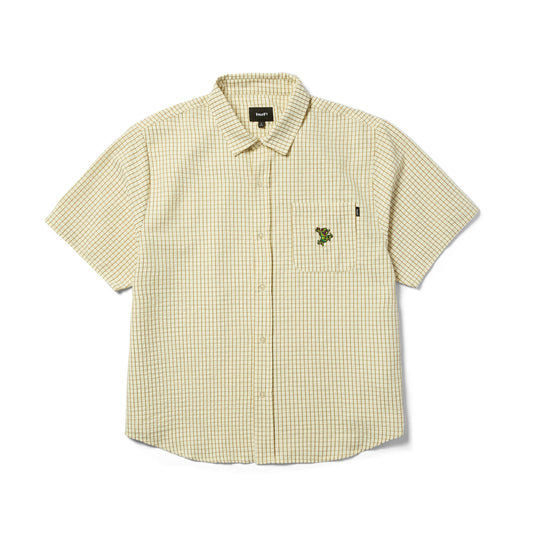 HUF SHORT SLEEVE SHIRT HUF Stuck On You Plaid Short Sleeve Tee - Natural