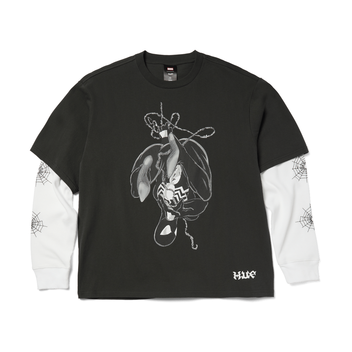 HUF LONGSLEEVE TEE HUF Web L/S Double Layer Top - (Spider-Man) Black