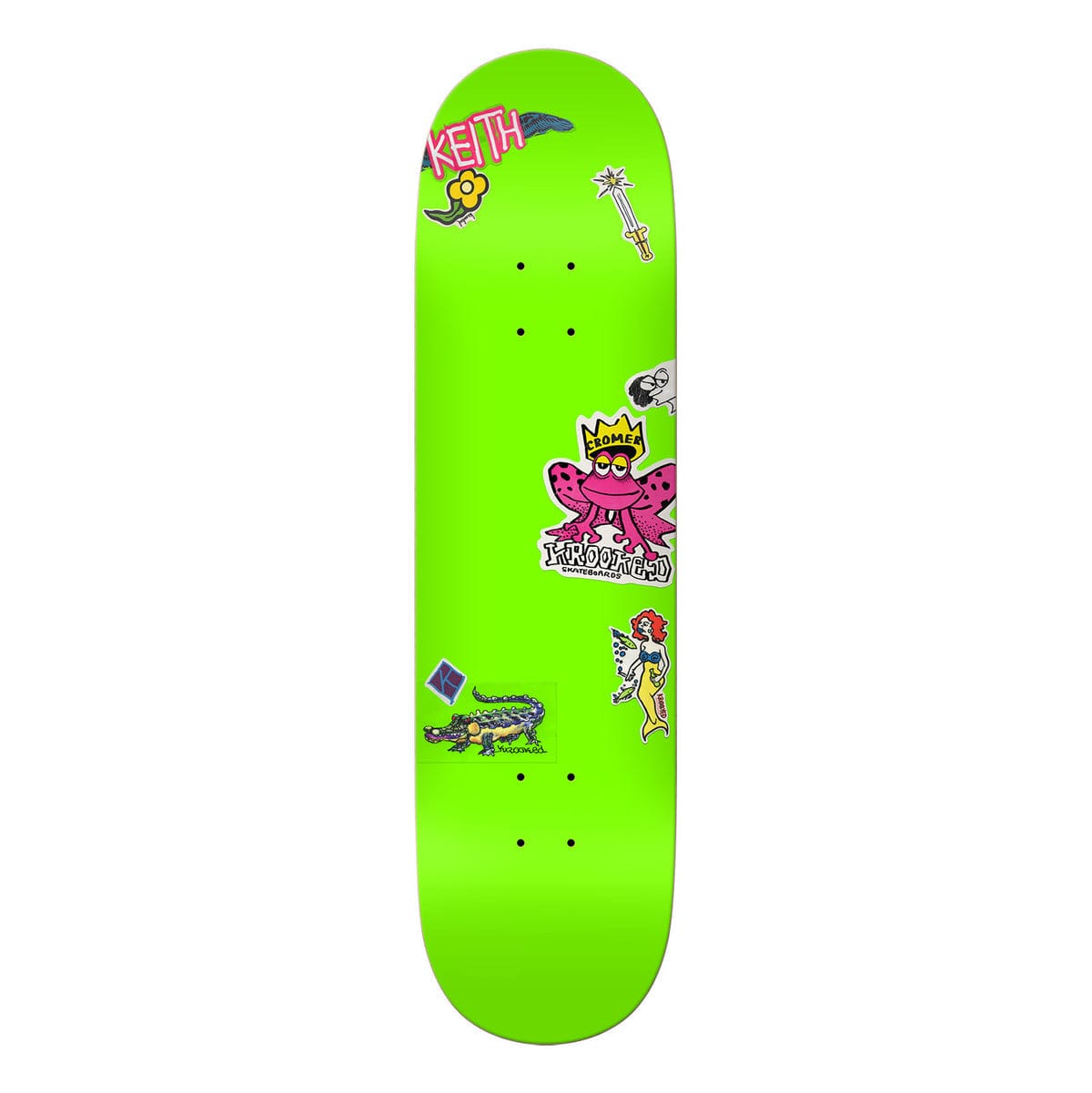 KROOKED DECK 8.25 Krooked Skateboards Cromer Neon Sticker Deck - 8.25