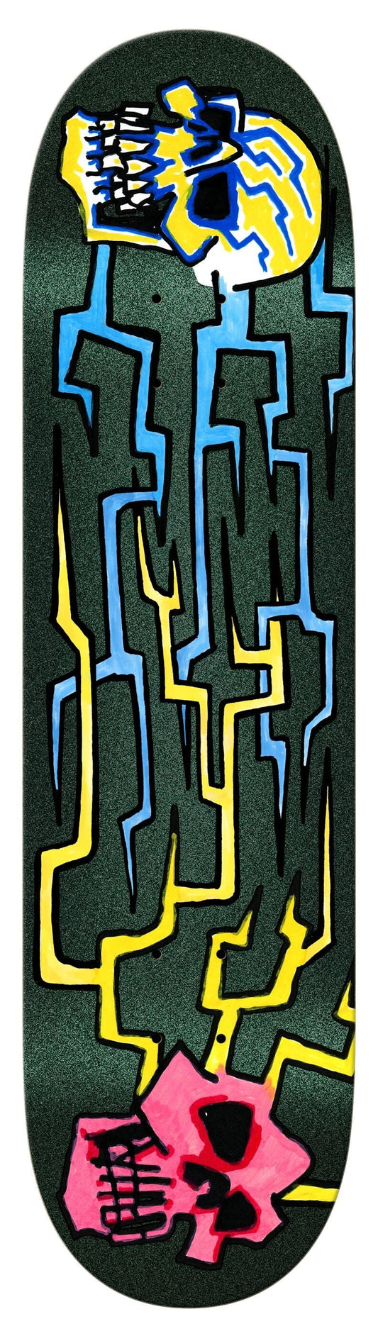 KROOKED DECK 8.3 Krooked Worrest Skull Twin Tail Slick Deck - 8.3