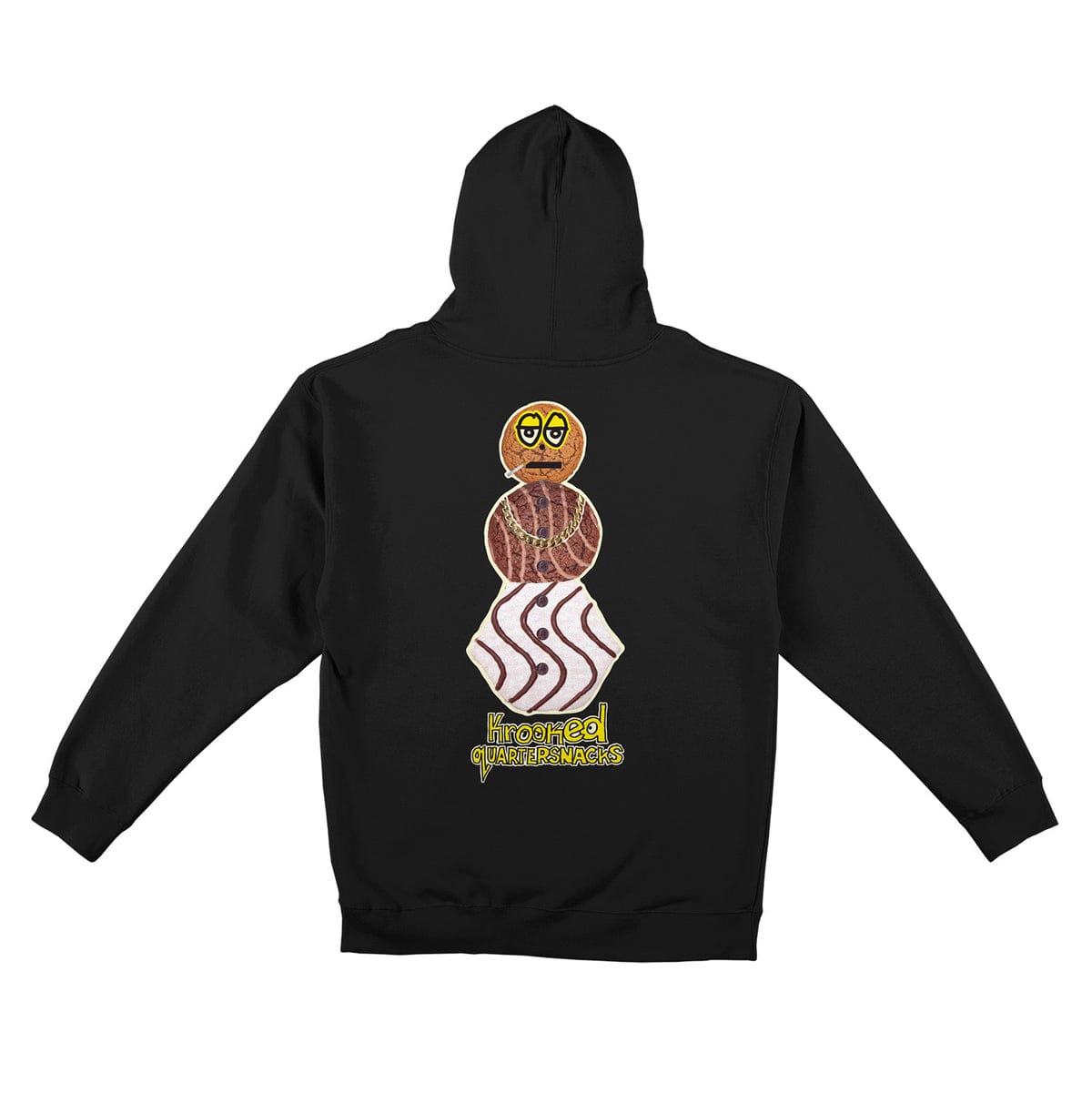 KROOKED HOODIE Krooked x Quartersnacks Snackman Hoodie - Black