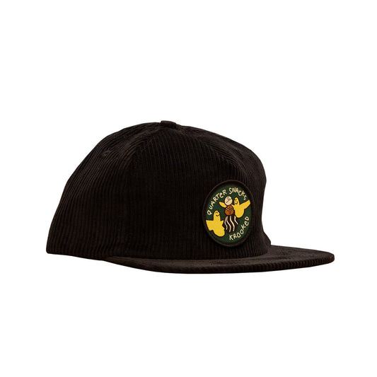 KROOKED HAT Krooked x Quartnersnacks Corduroy Snapback Hat - Black