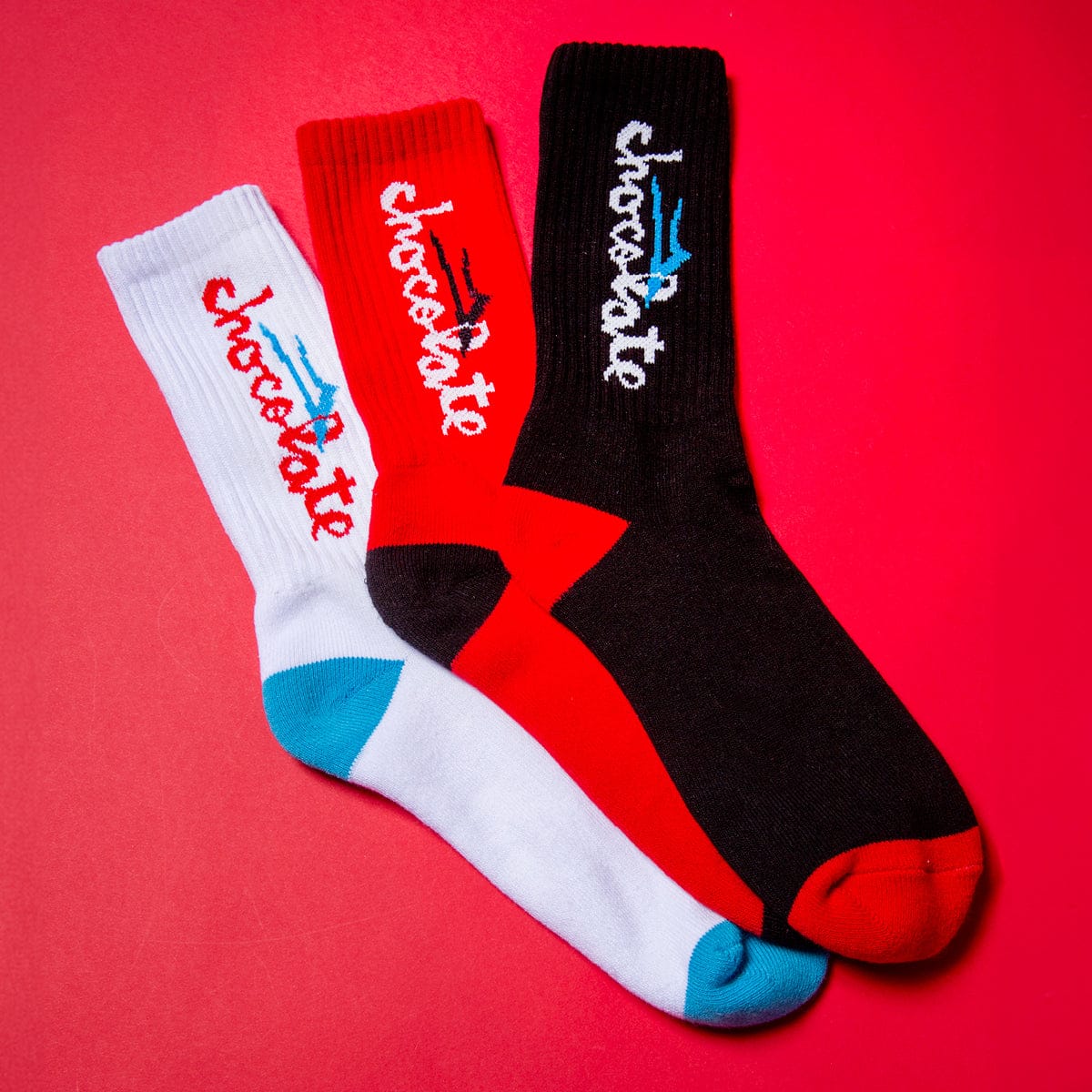 LAKAI SOCKS Red Lakai Chunk Logo Sock - (Chocolate)