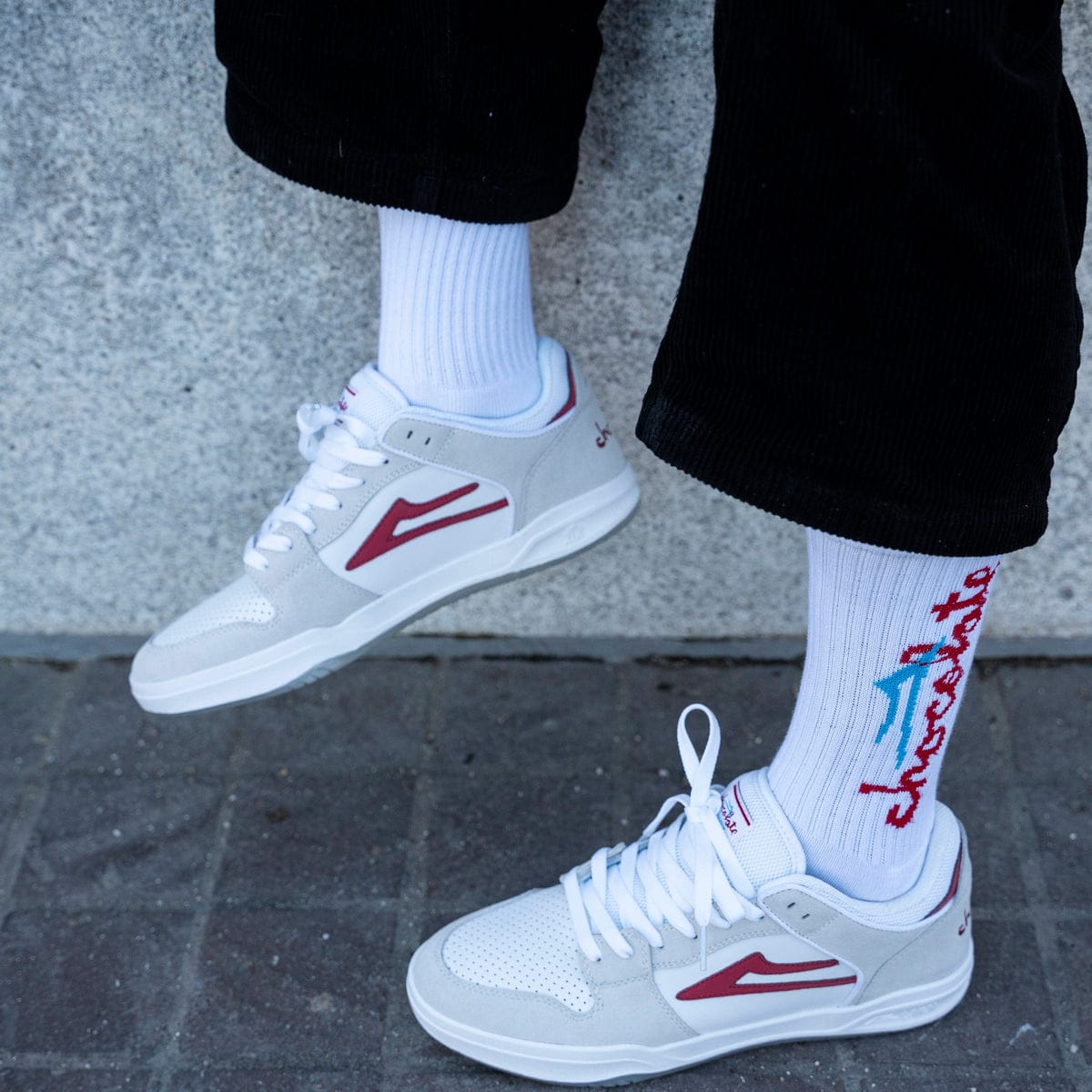 LAKAI SOCKS Red Lakai Chunk Logo Sock - (Chocolate)