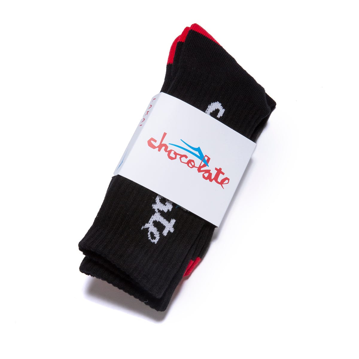 LAKAI SOCKS Red Lakai Chunk Logo Sock - (Chocolate)