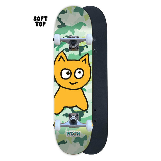 MEOW SKATEBOARDS COMPLETE SKATEBOARD 7.25 Meow Big Cat (Soft Top) Camo Green Complete - 7.25