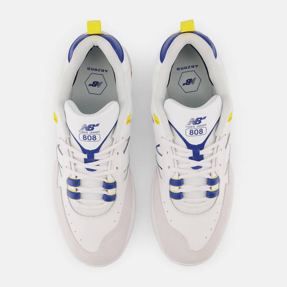 New Balance Numeric Tiago 808 - White Blue Yellow – Holistic Skateshop