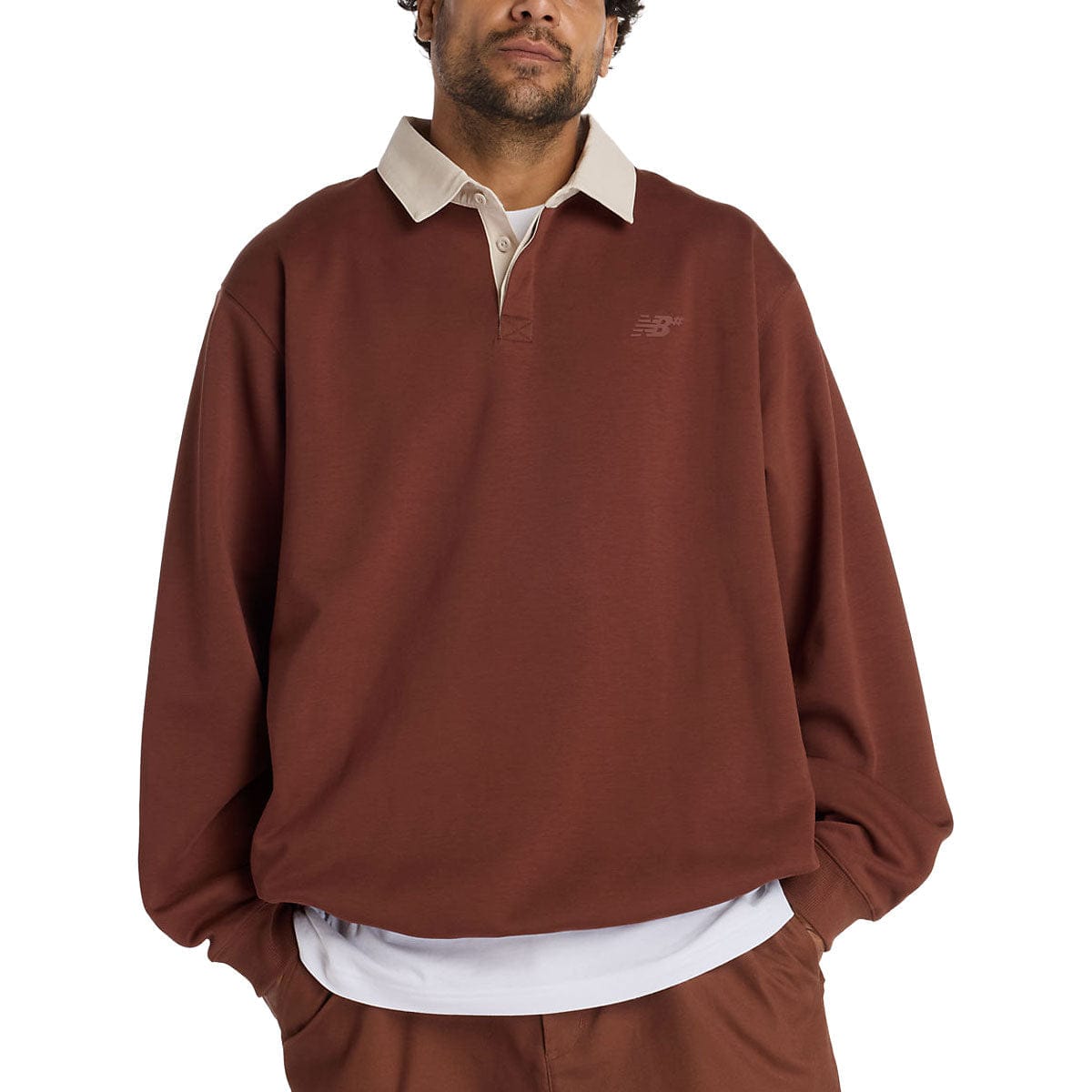 New Balance Numeric LONGSLEEVE TEE New Balance Rugby Longsleeve Shirt - Rich Oak