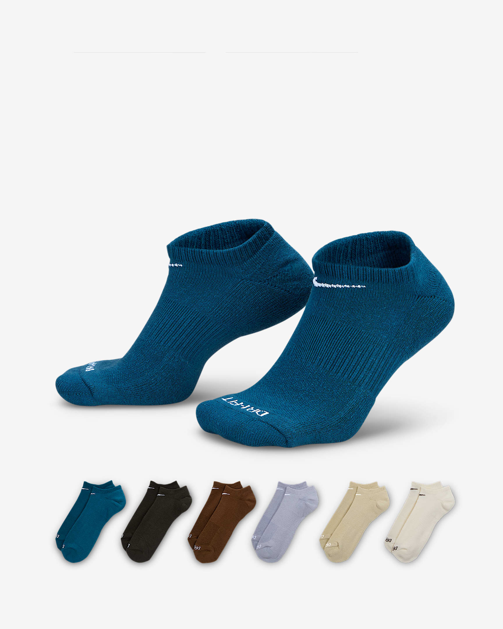 NIKE SB SOCKS M (6.0 - 8.0) Nike Everyday Plus Cushioned Training Low Cut Socks 6 Pack - Assorted