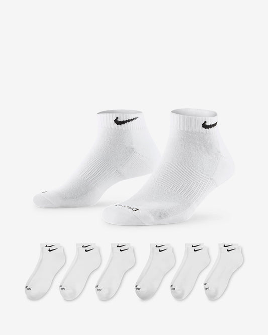 NIKE SB SOCKS 8-12 Nike Everyday Plus Cushioned Training Low Socks 6 Pack - White