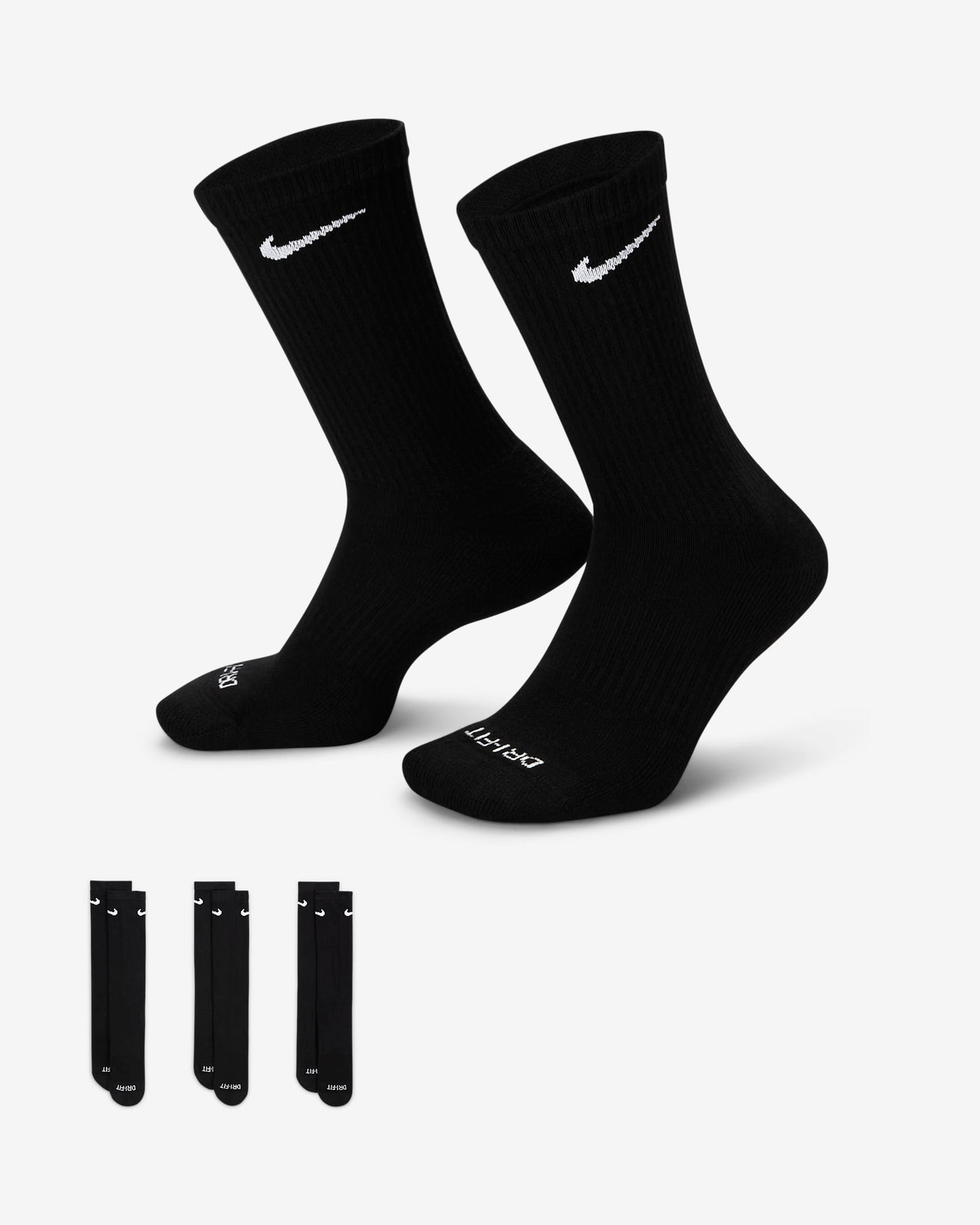 NIKE SB SOCKS 8-12 Nike Everyday Plus Cushioned Training Socks 3 Pack - Black
