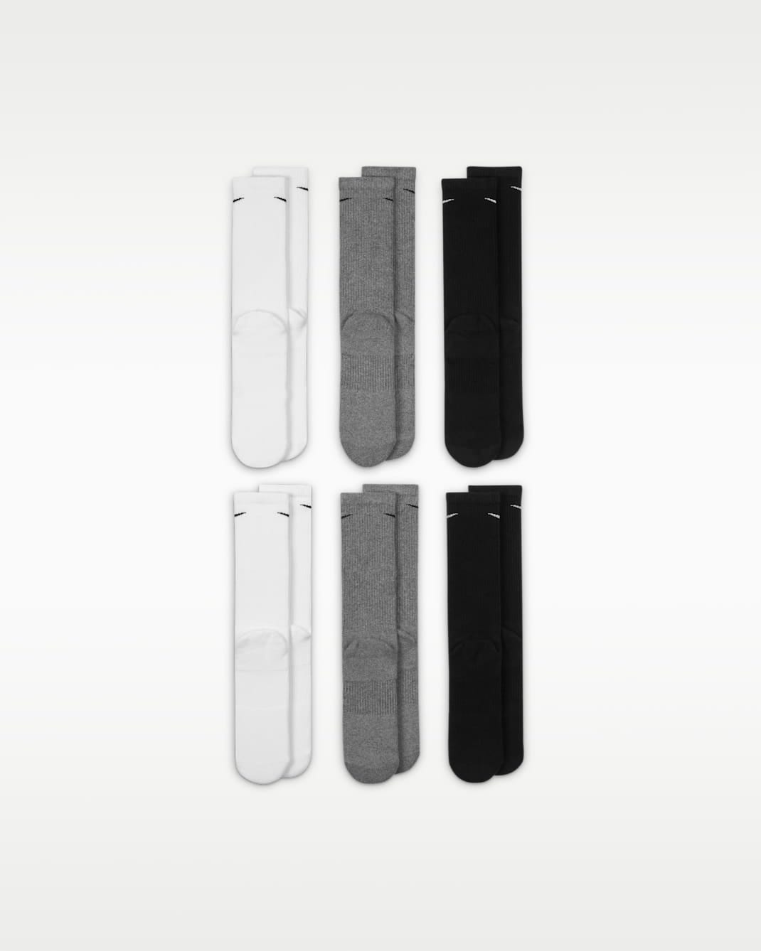 NIKE SB SOCKS 6.0 - 8.0 Nike Everyday Plus Cushioned Training Socks 6 Pack - Black Grey White