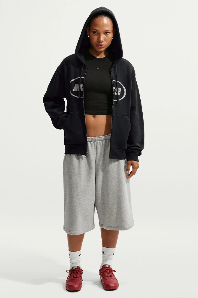 NIKE SB HOODIE Nike SB Oval Pullover Zip Hoodie - Black