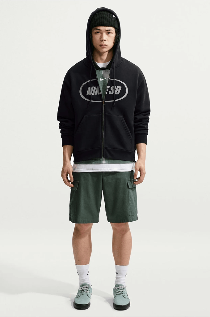 NIKE SB HOODIE Nike SB Oval Pullover Zip Hoodie - Black