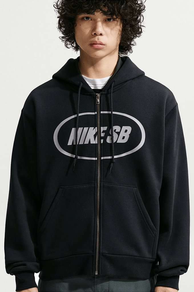 NIKE SB HOODIE Nike SB Oval Pullover Zip Hoodie - Black
