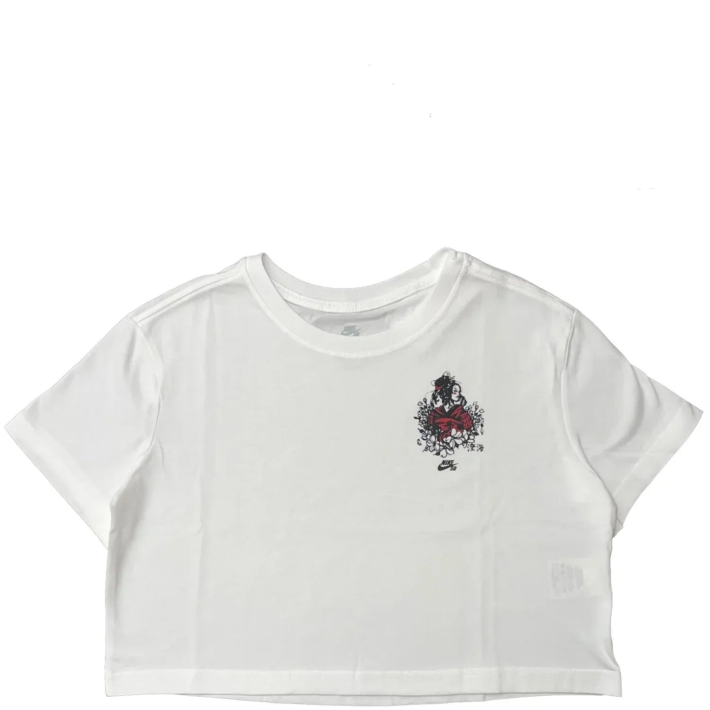 NIKE SB WOMENS T-SHIRT Nike SB Sky Brown Cropped Tee - White