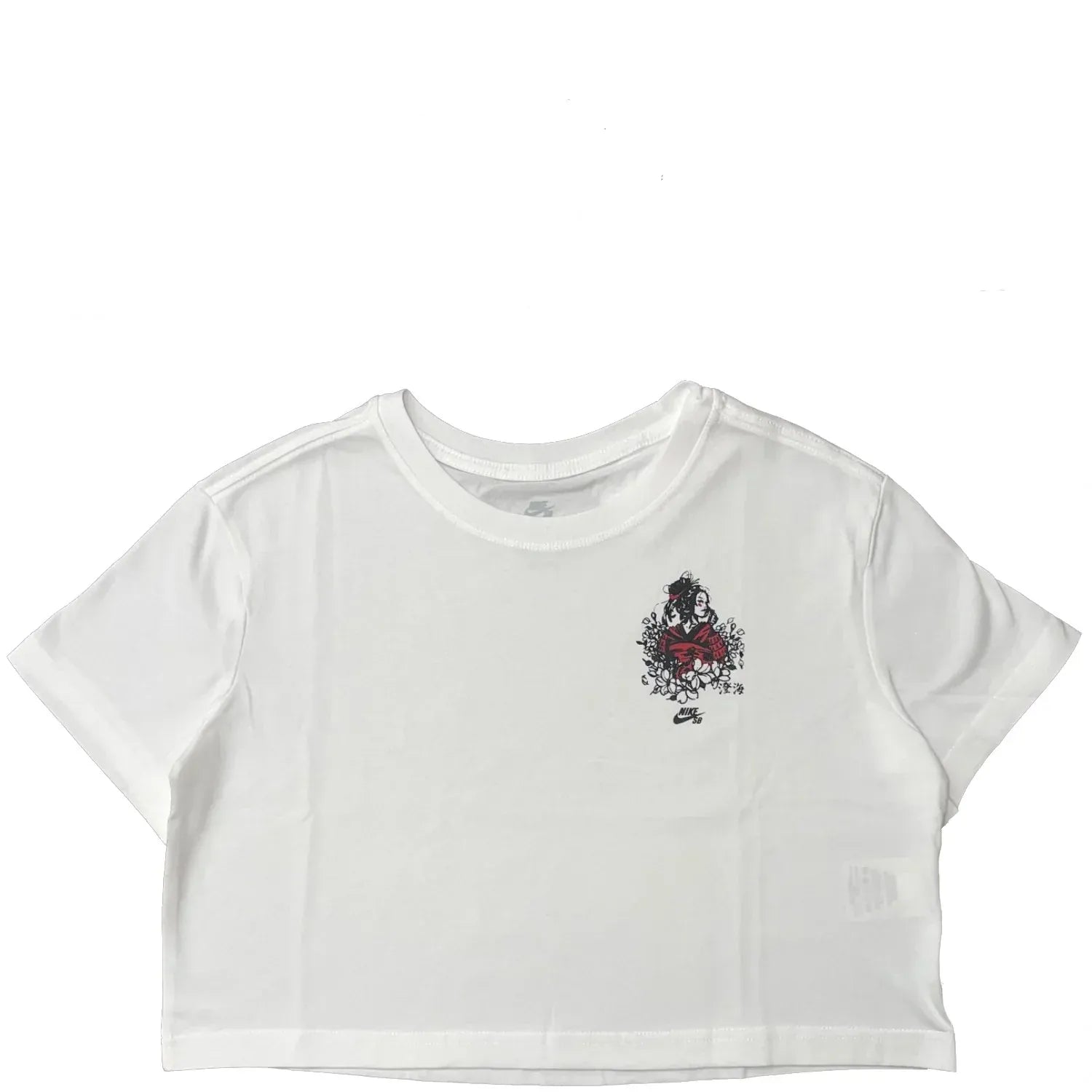 NIKE SB WOMENS T-SHIRT Nike SB Sky Brown Cropped Tee - White