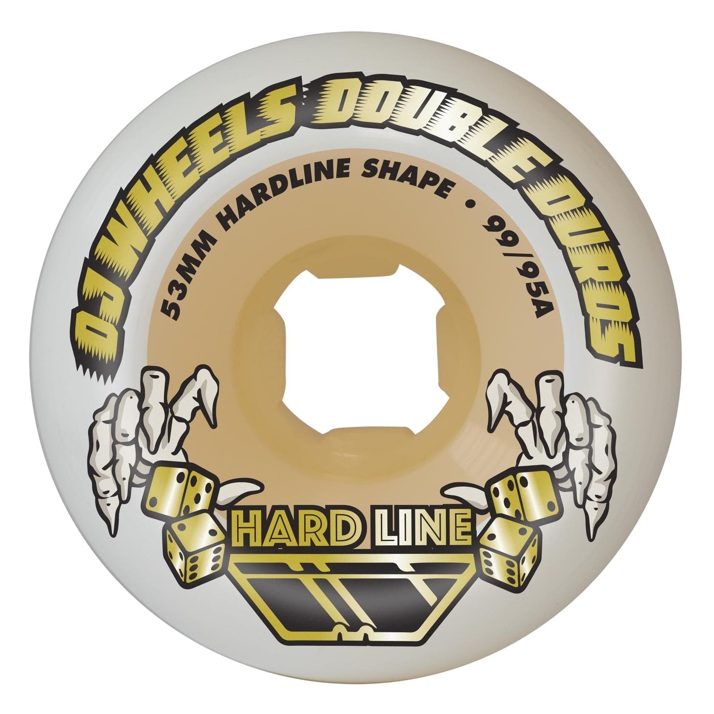 OJ WHEELS WHEELS 53mm OJ Double Duro White Gum Hardline Wheels 99A/95A