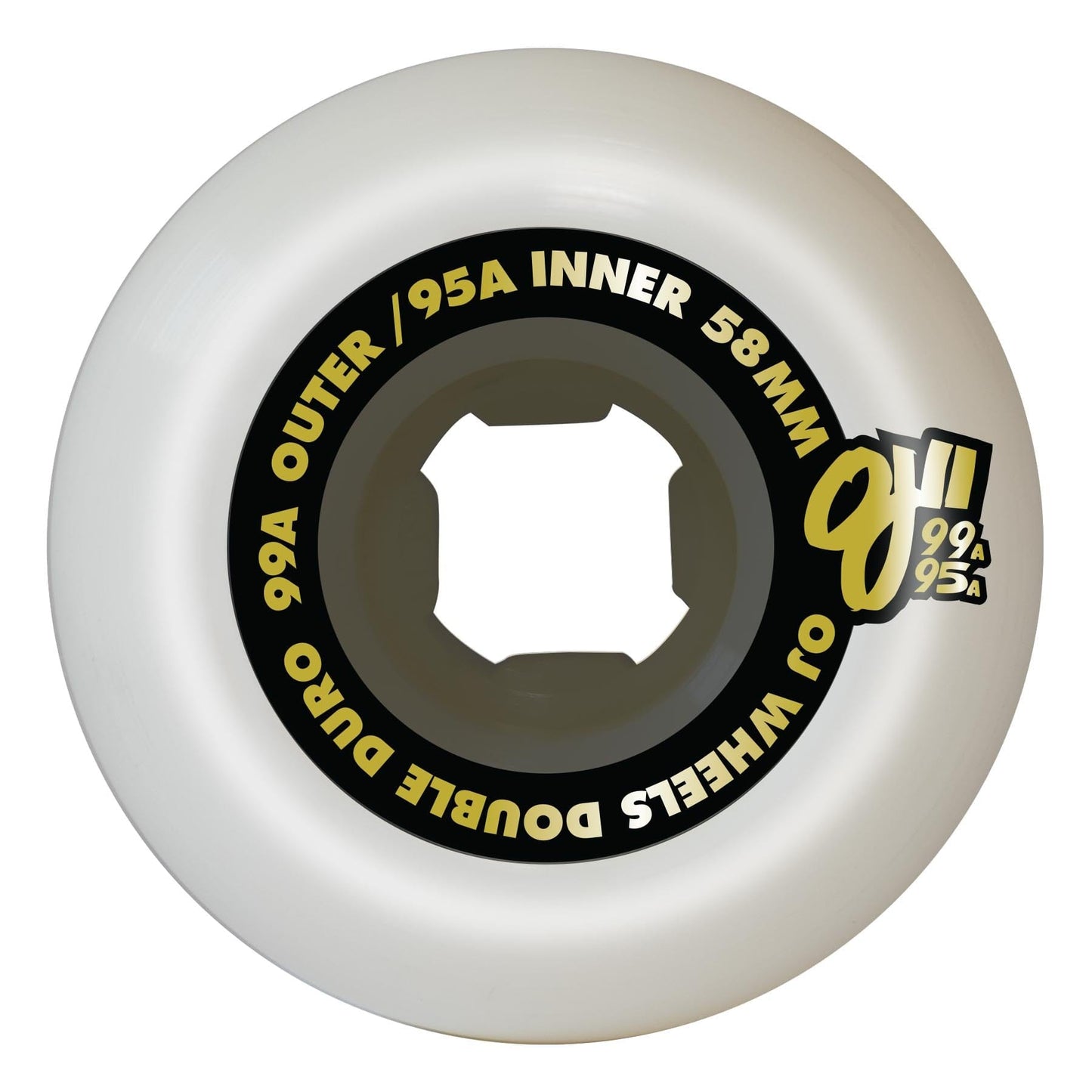 OJ WHEELS WHEELS 58mm OJ Mini Combo Double Duro White Black Wheels 99A/95A