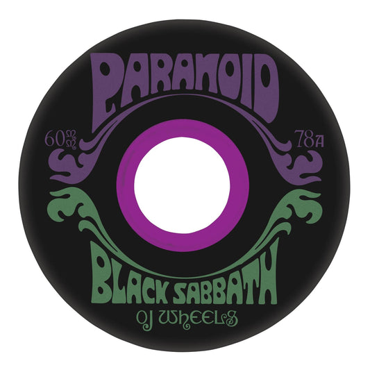 OJ WHEELS WHEELS 60mm Oj x Black Sabbath Paranoid Super Juice Black Wheels 60mm - 78a
