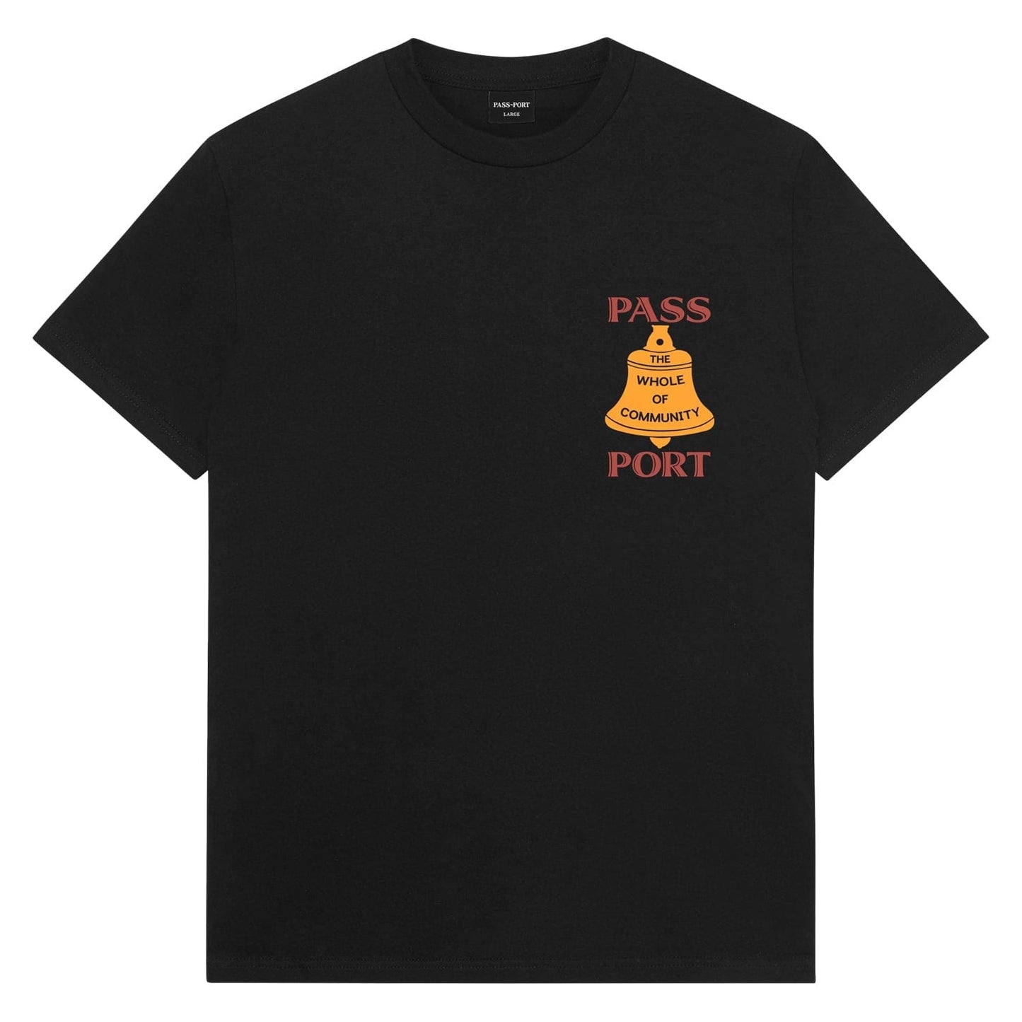 PASSPORT SKATEBOARDS T-SHIRT Pass~Port Communal Bell Tee - Black