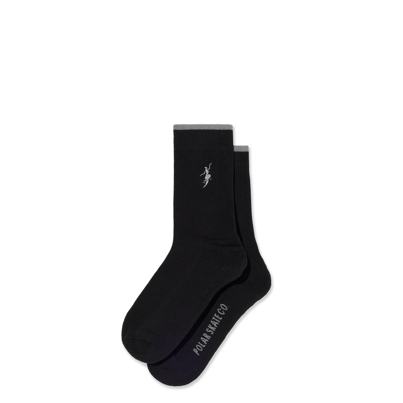 POLAR SKATE CO SOCKS Polar Skate Co. No Complies Forever Buisness Socks - Black Grey