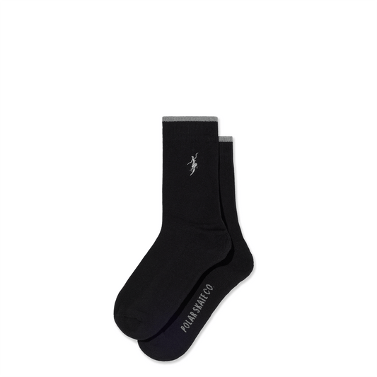 POLAR SKATE CO SOCKS Polar Skate Co. No Complies Forever Buisness Socks - Black Grey