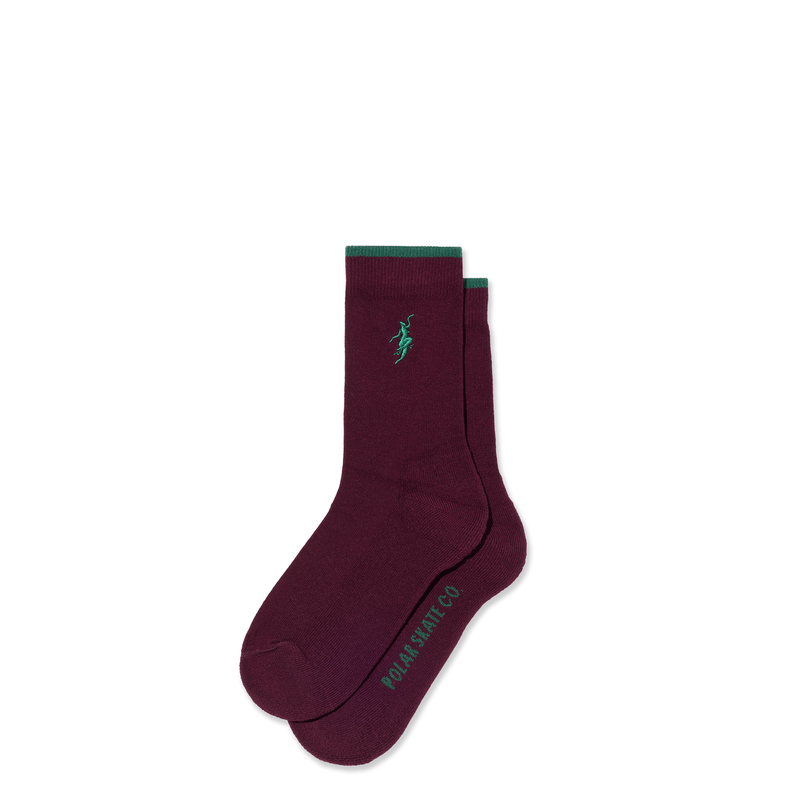POLAR SKATE CO SOCKS Polar Skate Co. No Complies Forever Buisness Socks - Bordeaux Green