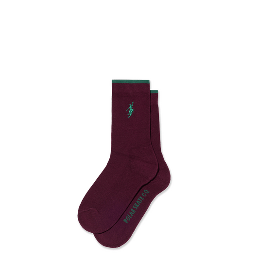 POLAR SKATE CO SOCKS Polar Skate Co. No Complies Forever Buisness Socks - Bordeaux Green