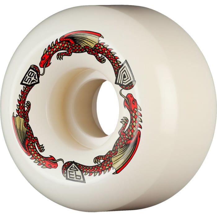 POWELL PERALTA WHEELS 58mm Powell Peralta Red Dragon Formula Ratbones II Shape Wheels 58mm - 93A