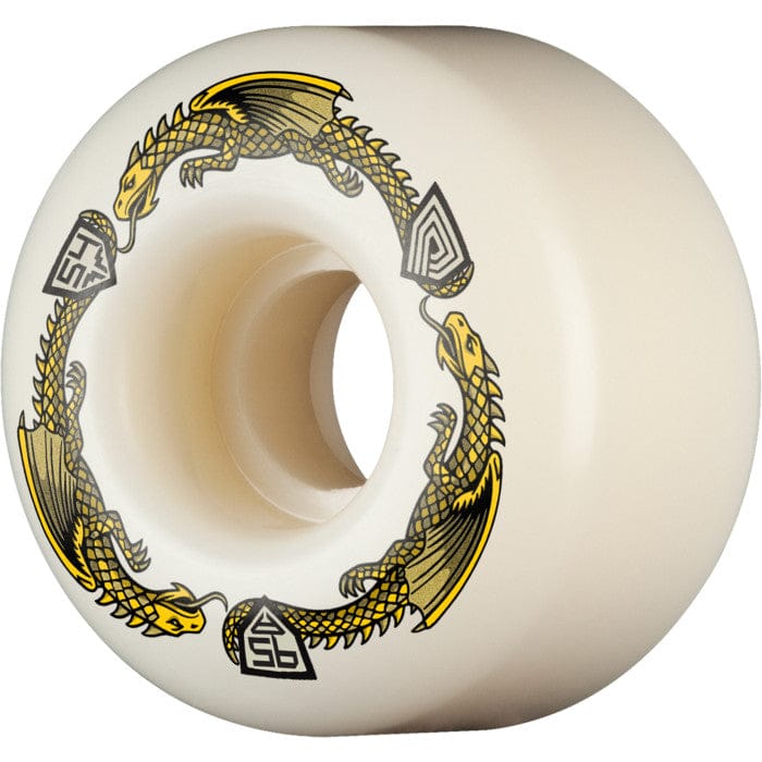 POWELL PERALTA WHEELS 54mm x 34mm Powell Peralta Yellow Dragon Formula Symmetrical Shape V4 Wheels 54mm - 95a