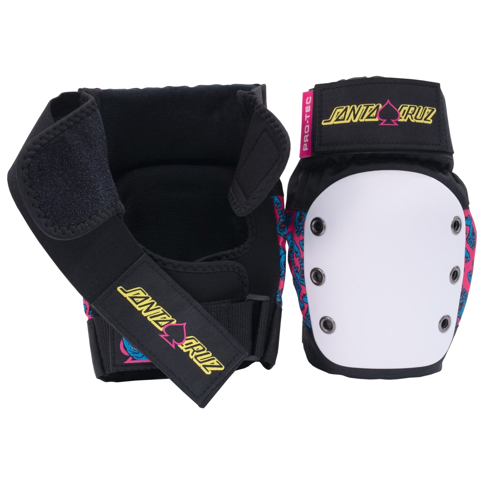 PROTEC PADS Protec Street Gear 3-Pack Pad Set - (Santa Cruz) White Black