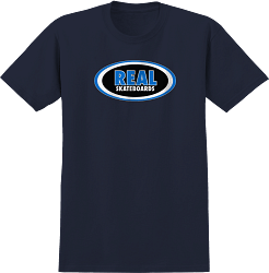 REAL SKATEBOARDS T-SHIRT Real Oval Logo Tee - Navy Black