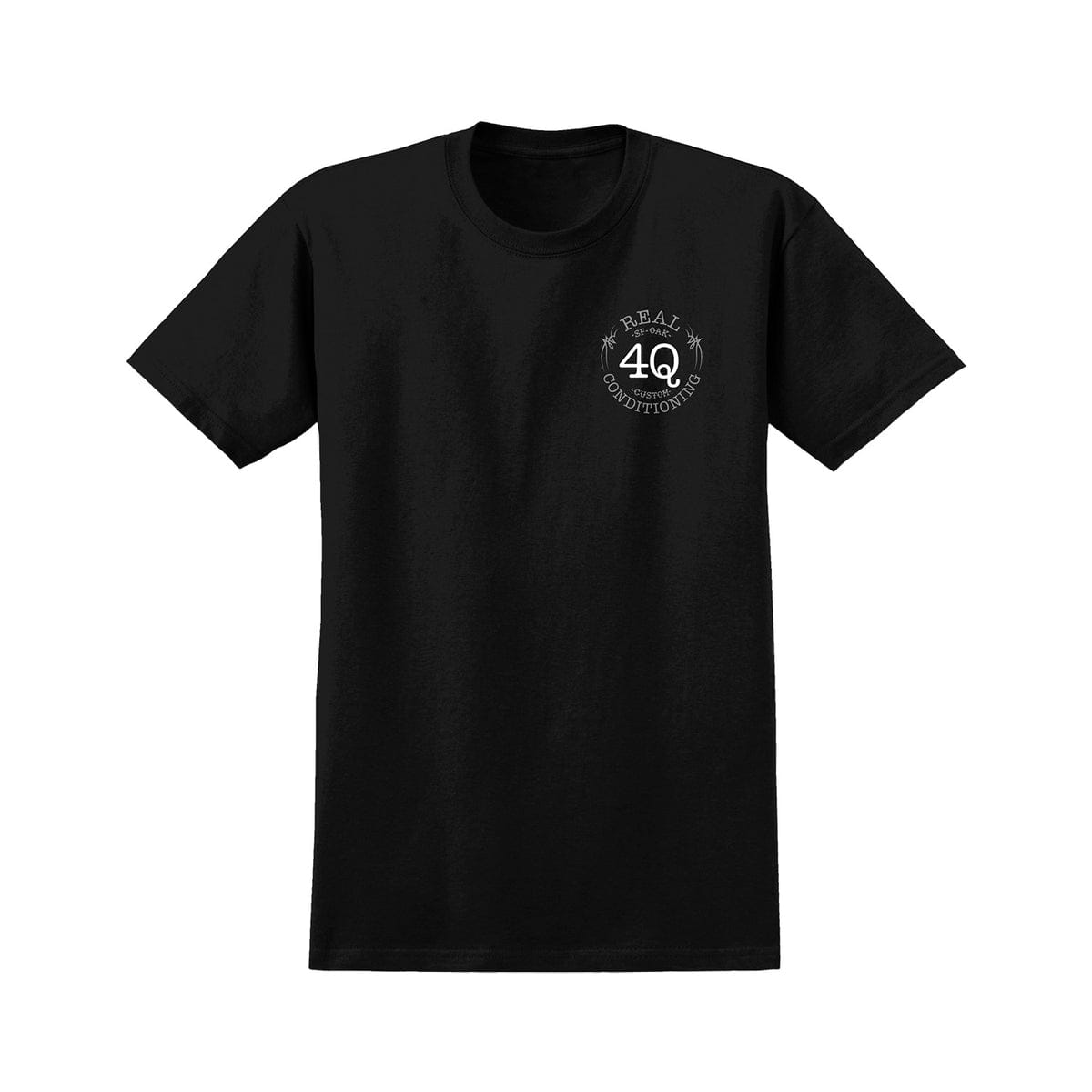 REAL SKATEBOARDS T-SHIRT Real Skateboards x 4Q Tee - Black
