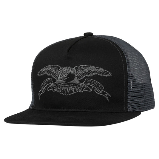 Anti Hero Eagle Trucker Snapback Hat - Black Charcoal