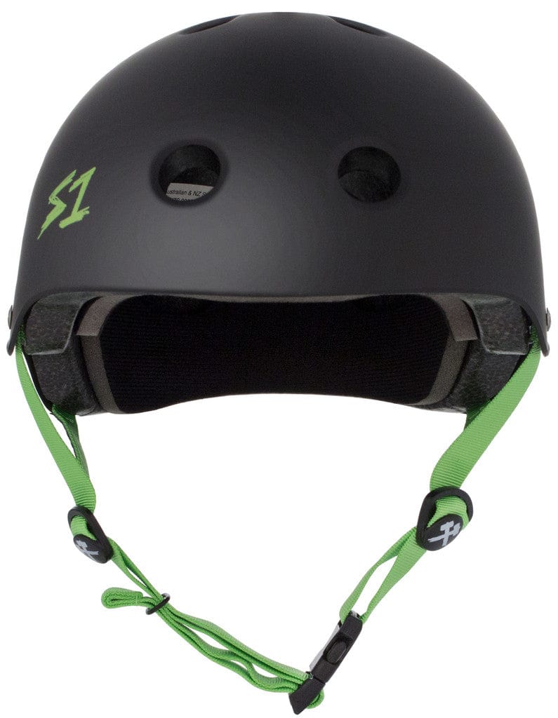S1 HELMET XL S1 Lifer Helmet - Black Matte Green Straps