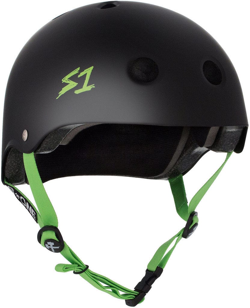 S1 HELMET XL S1 Lifer Helmet - Black Matte Green Straps
