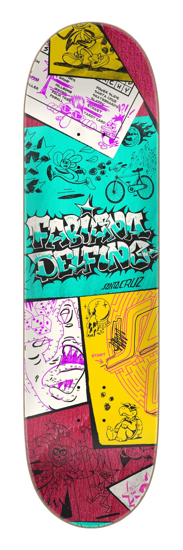 SANTA CRUZ DECK 8.25 Santa Cruz Delfino Scribble Feelbase Deck - 8.25