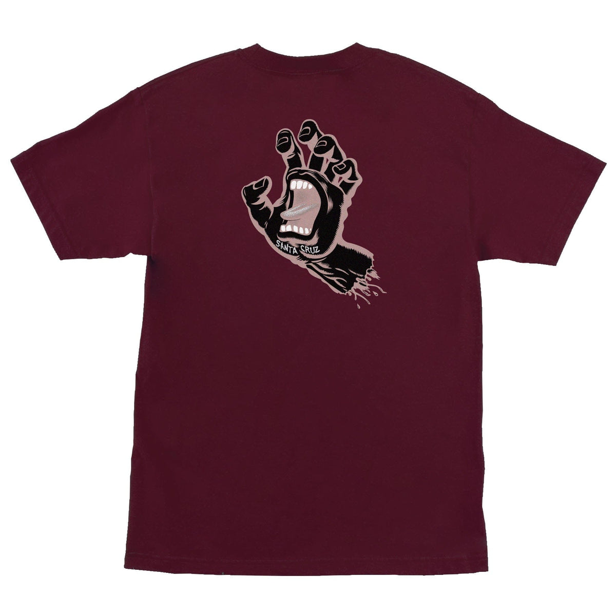 SANTA CRUZ T-SHIRT Santa Cruz Screaming Hand Tee - Maroon Black Rose