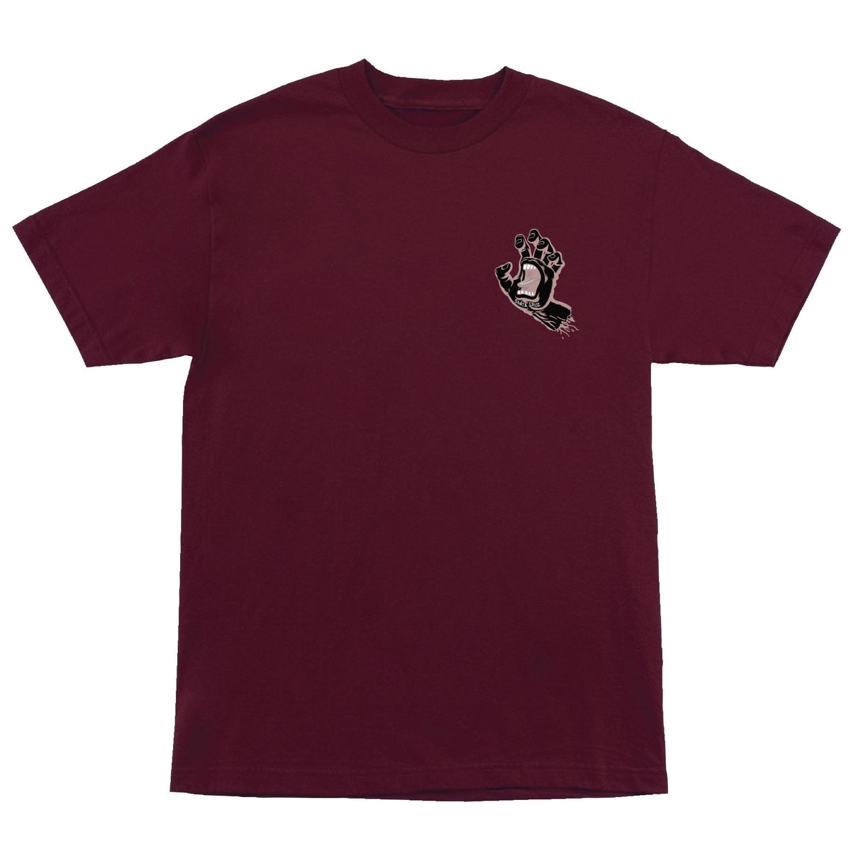 SANTA CRUZ T-SHIRT Santa Cruz Screaming Hand Tee - Maroon Black Rose