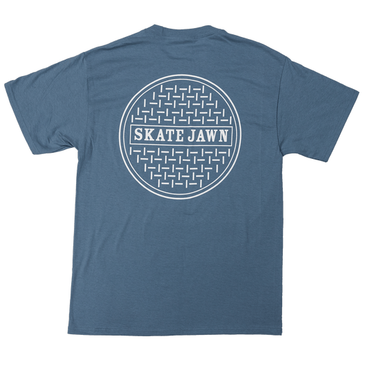 SKATE JAWN T-SHIRT Skate Jawn Sewer Cap Tee - Stonewash Blue