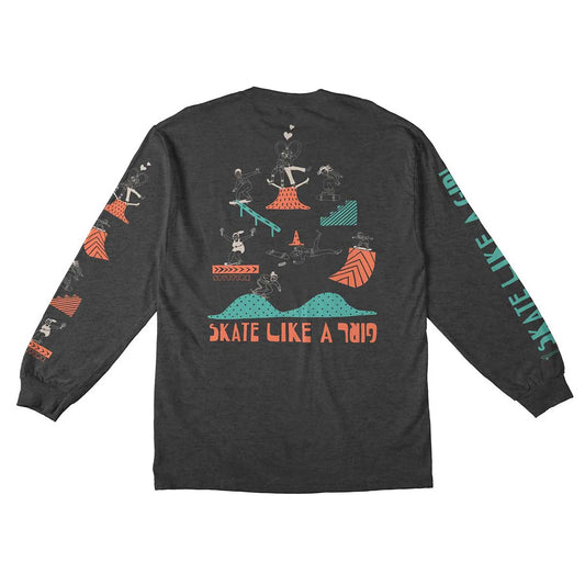 SPITFIRE LONGSLEEVE TEE L Spitfire Drop In L/S Tee - (Skate Like a Girl) Dark Heather