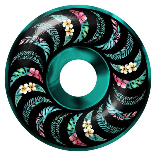 SPITFIRE WHEELS 53mm Spitfire Formula Four Classic Floral Teal Swirl Wheels 53mm - 99D