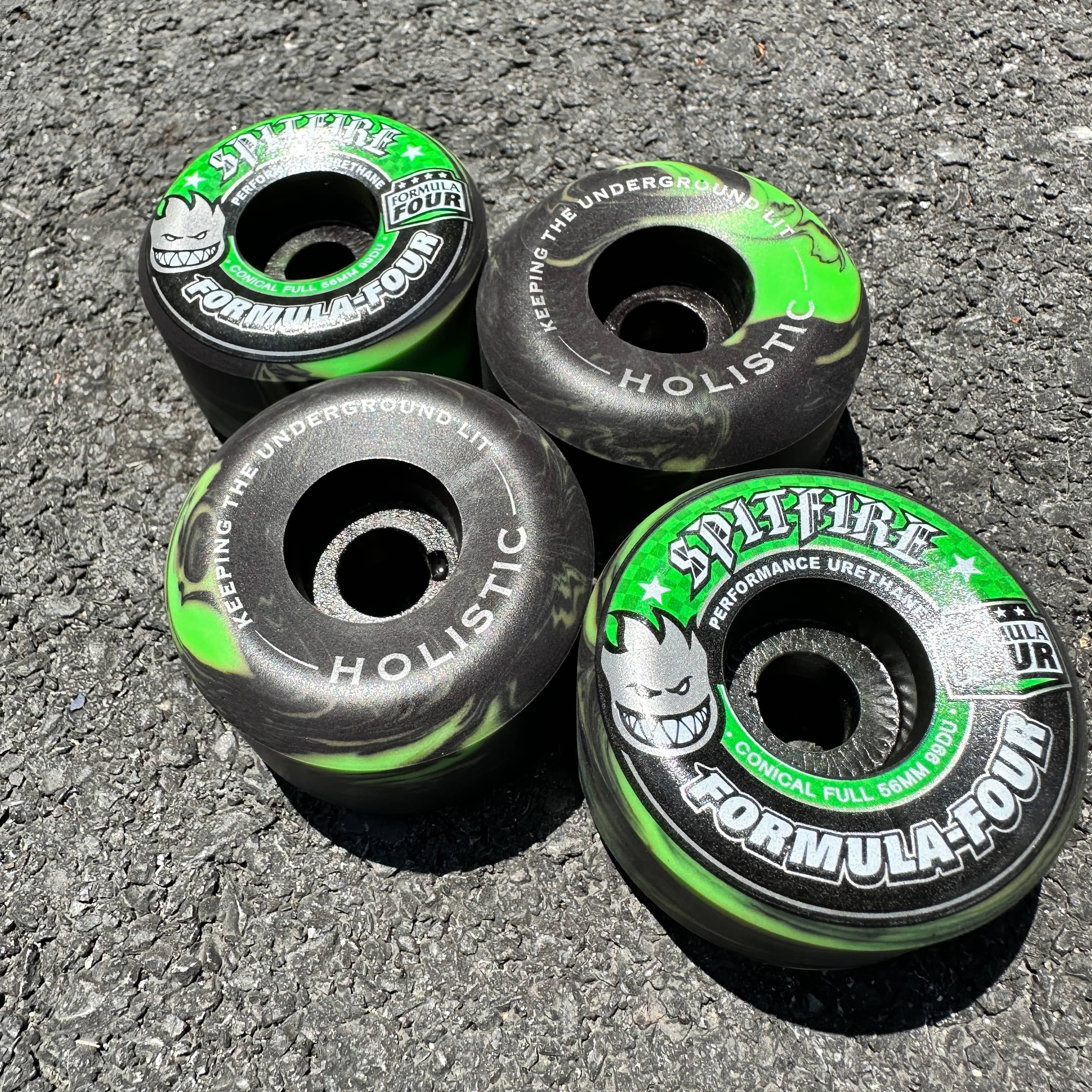 Spitfire Formula Four Conical Full Green Black Swirl - (Holistic