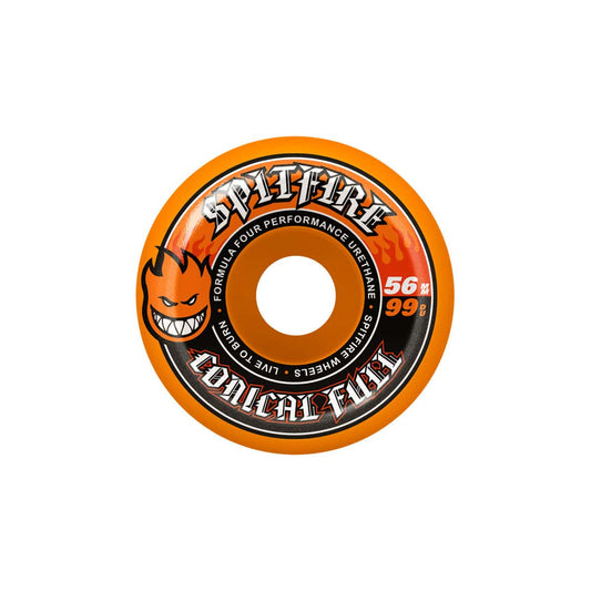 SPITFIRE WHEELS 56mm Spitfire Formula Four Conical Full Orange Wheels 56mm - 99D