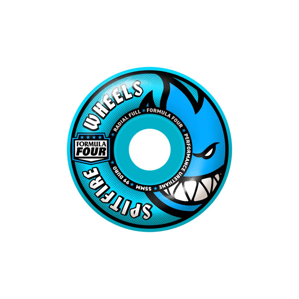 SPITFIRE WHEELS 55mm Spitfire Formula Four Radial Full Blue Wheels 55mm - 99D